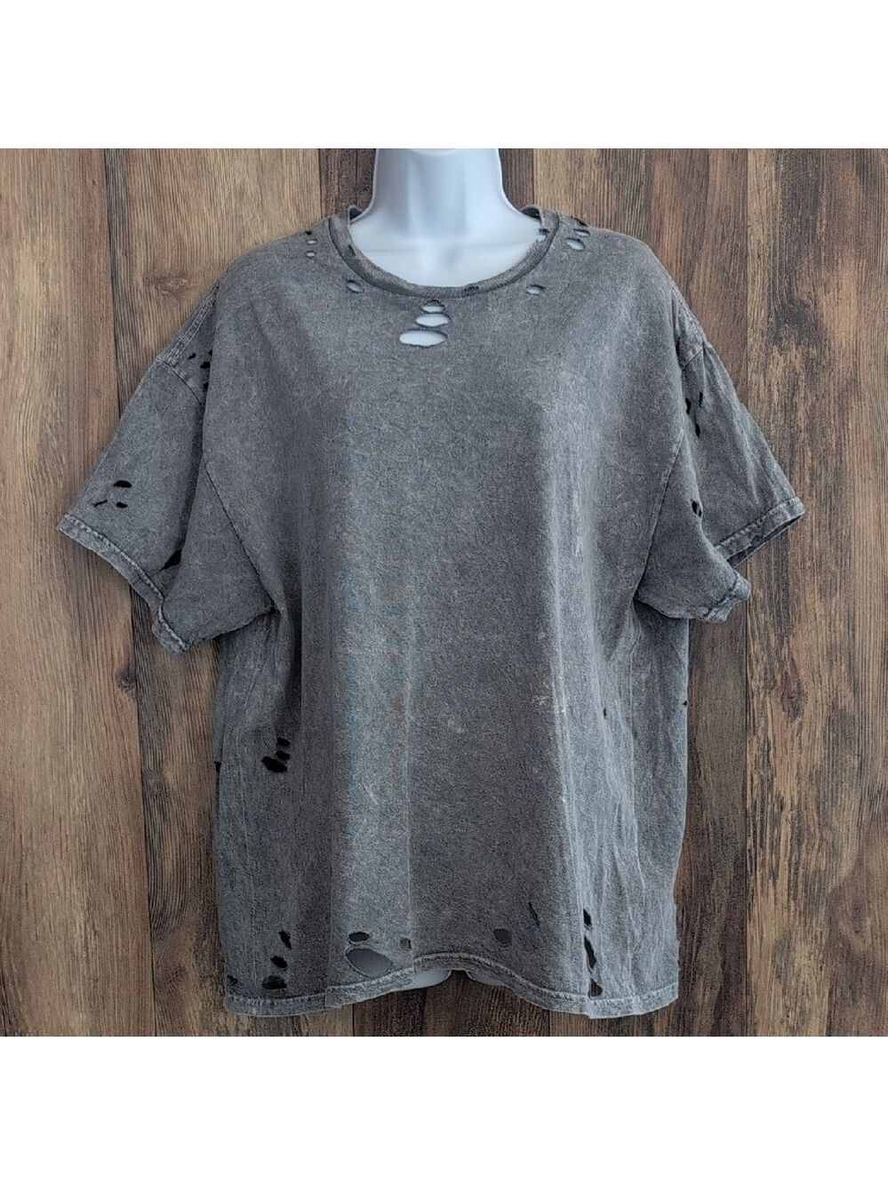 ColorTone Distressed Gray Cotton Short Sleeve Tee XL             806C